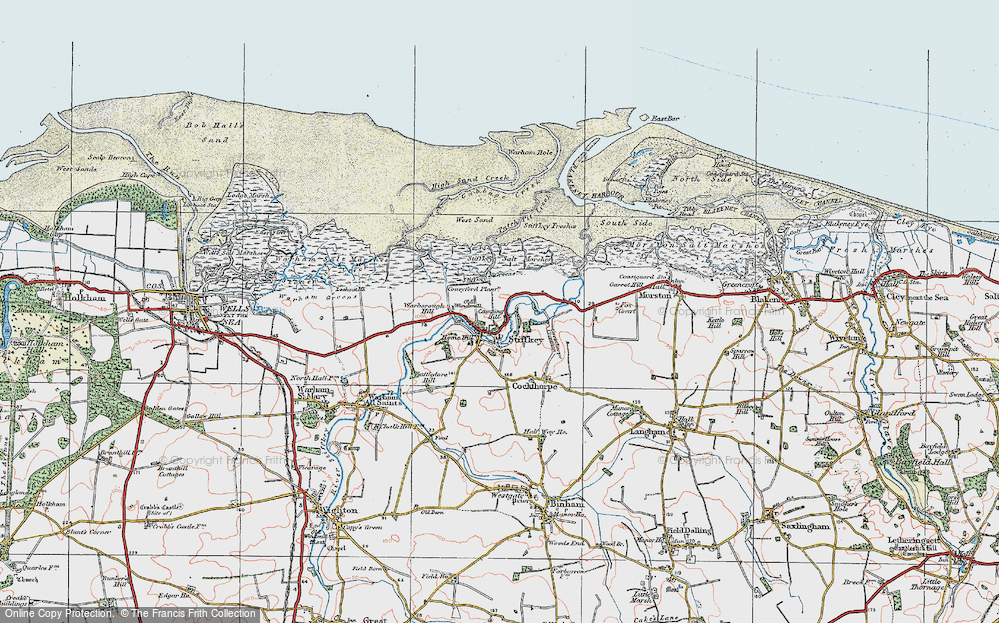 Old Map of Historic Map covering Blakeney Harbour in 1921