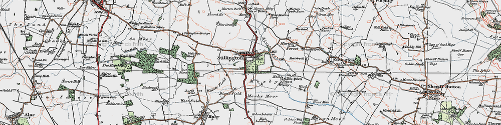 Old map of Stillington in 1924