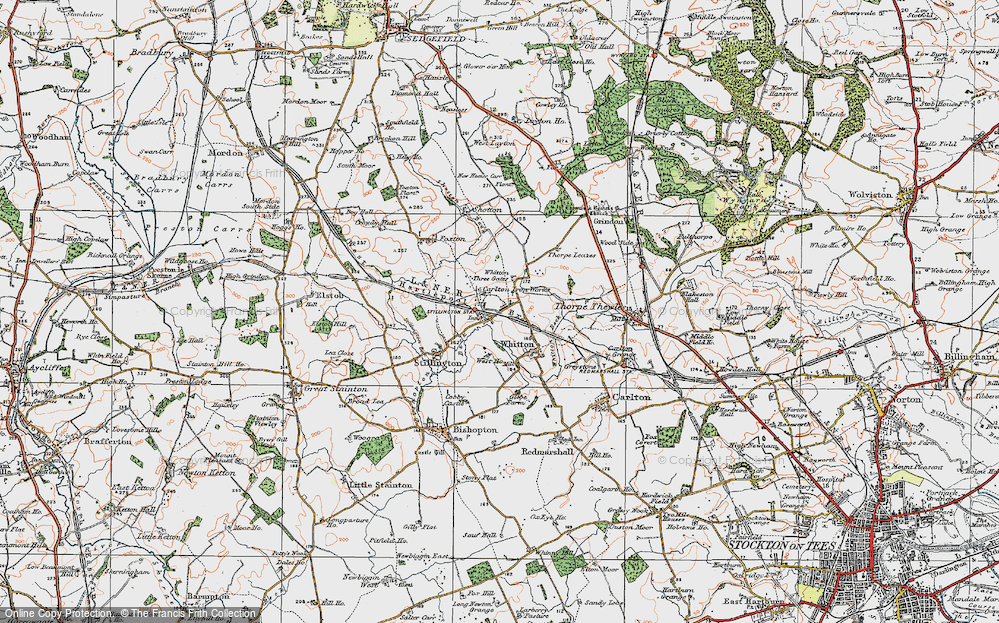 Old Map of Stillington, 1925 in 1925