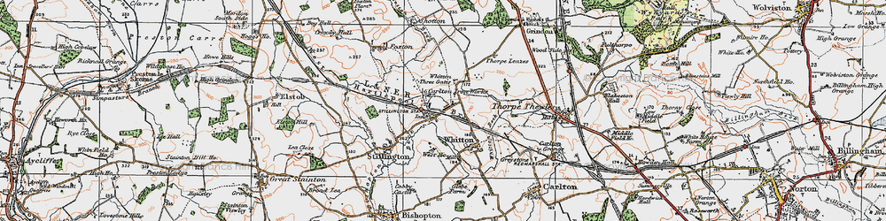 Old map of Stillington in 1925