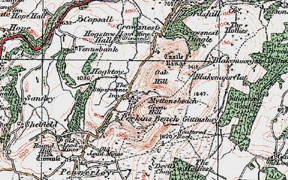 Old map of Stiperstones in 1921