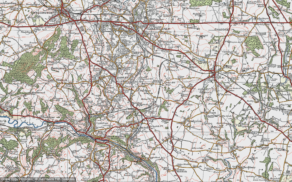 Old Map of Stirchley, 1921 in 1921