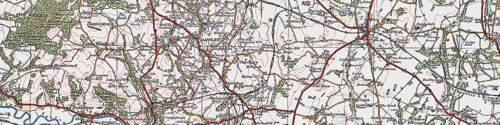 Old map of Stirchley in 1921