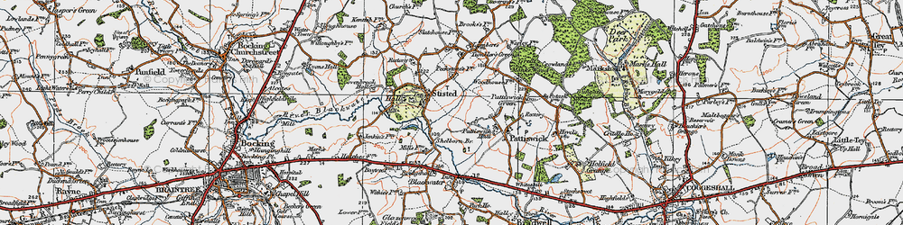 Old map of Stisted in 1921