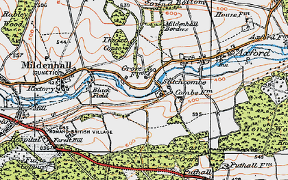 Old map of Stitchcombe in 1919