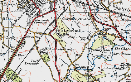 Old map of Stivichall in 1920