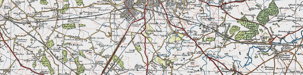 Old map of Stivichall in 1920