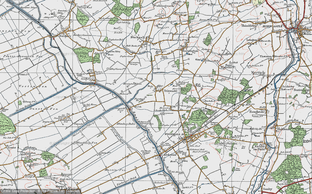 Old Map of Stixwould, 1923 in 1923