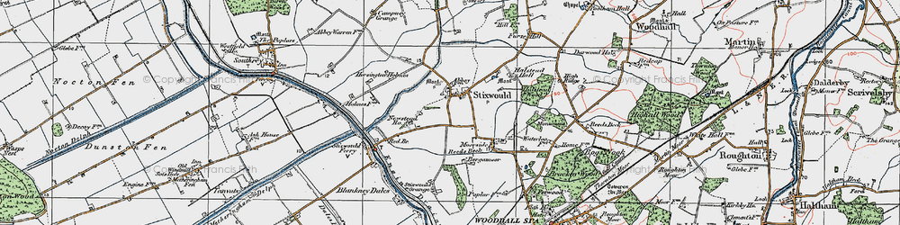 Old map of Reeds Beck in 1923