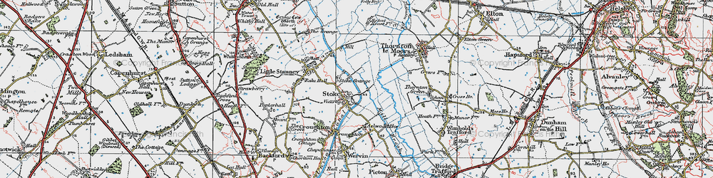 Old map of Stoak in 1924