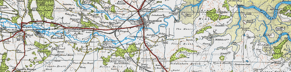 Old map of Stoborough in 1919