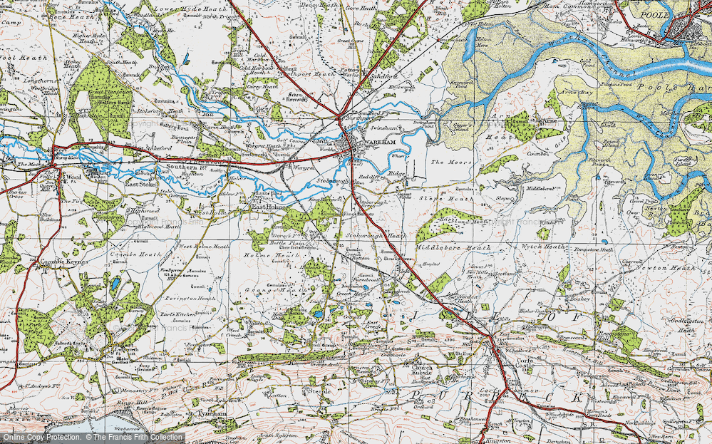 Old Map of Stoborough Green, 1919 in 1919
