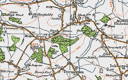 Old map of Stock Green in 1919