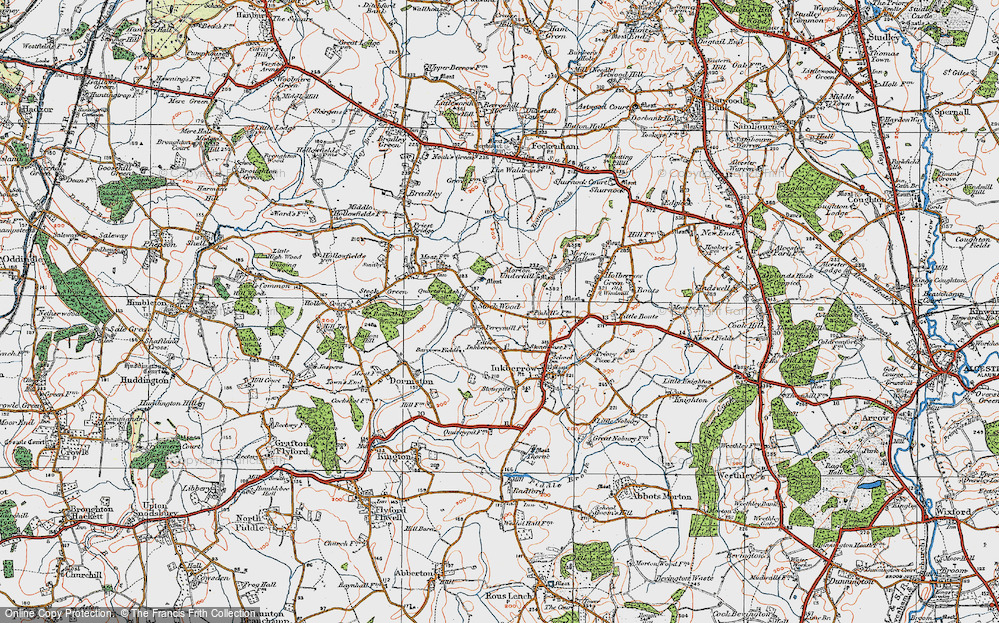 Old Map of Stock Wood, 1919 in 1919