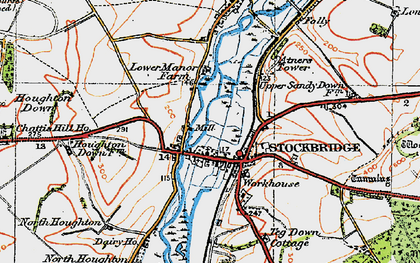 Old map of Houghton Down in 1919