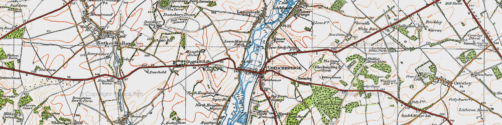 Old map of Houghton Down in 1919