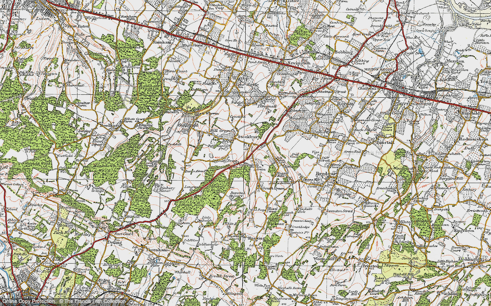 Old Map of Stockbury, 1921 in 1921