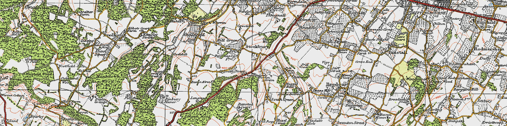 Old map of Stockbury in 1921