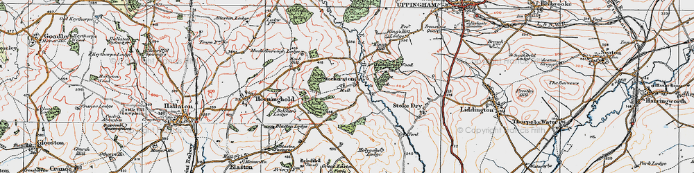 Old map of Stockerston in 1921