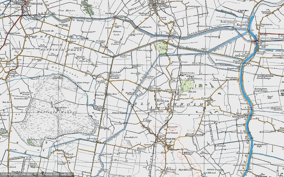 Old Map of Stockholes Turbary, 1923 in 1923