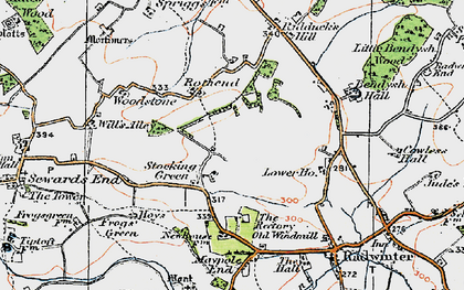 Old map of Stocking Green in 1920