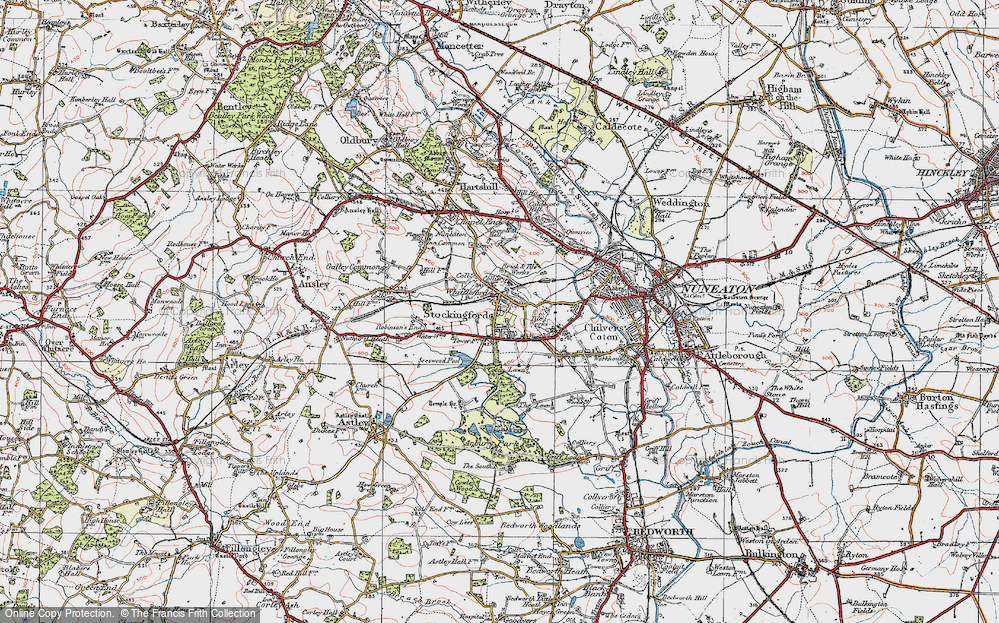 Old Map of Stockingford, 1920 in 1920