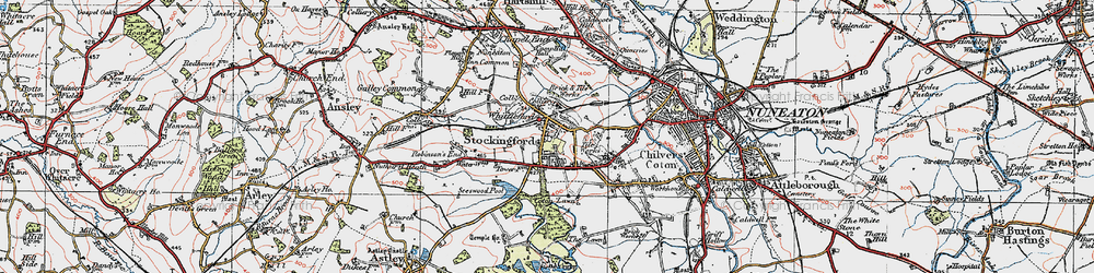 Old map of Stockingford in 1920