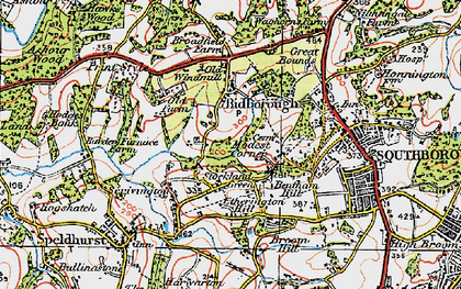 Old map of Stockland Green in 1920