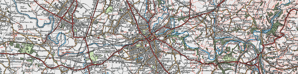 Old map of Stockport in 1923
