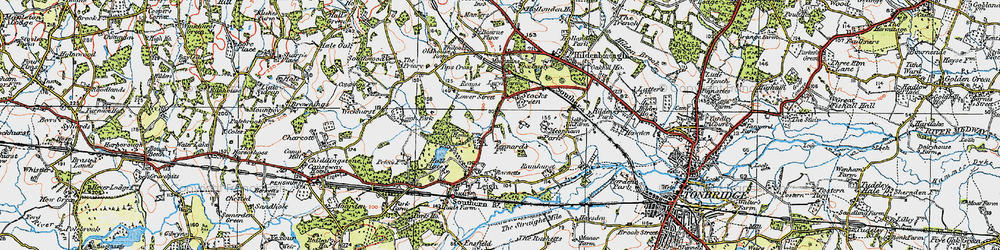 Old map of Stocks Green in 1920