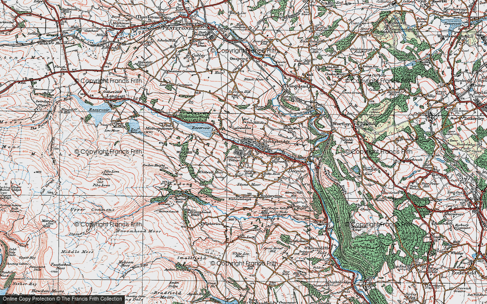 Old Map of Stocksbridge, 1924 in 1924