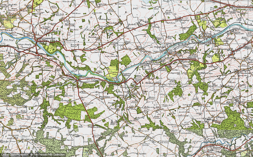 Old Map of Stocksfield, 1925 in 1925