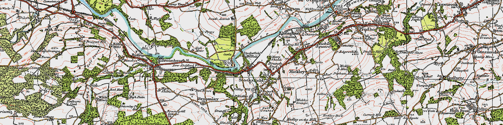 Old map of Stocksfield in 1925