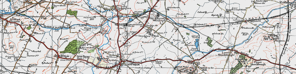 Old map of Stockton in 1919