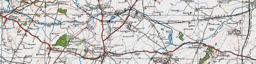 Old map of Southam Fields in 1919