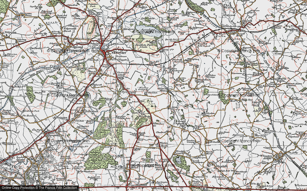 Old Map of Historic Map covering Beck Brook in 1921