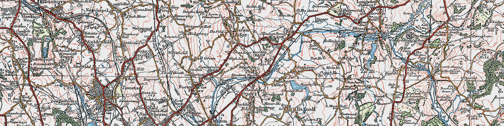 Old map of Stockton Brook in 1921