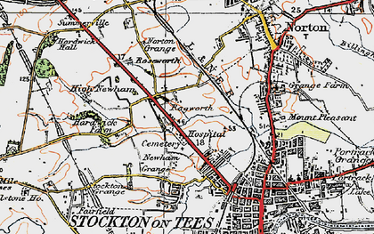 Old map of Stockton-on-Tees in 1925