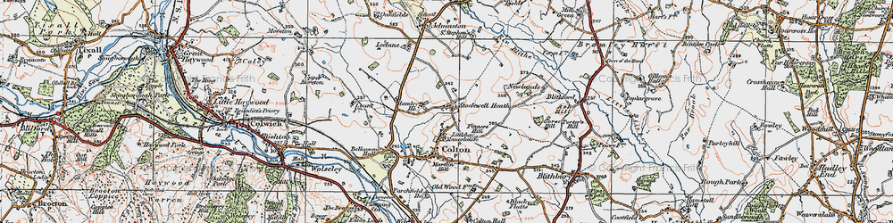 Old map of Stockwell Heath in 1921