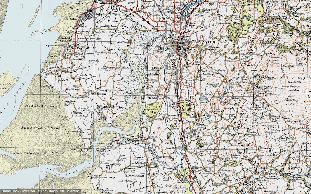 Old Map of Historic Map covering Arna Wood in 1924