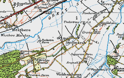 Old map of Stodmarsh in 1920