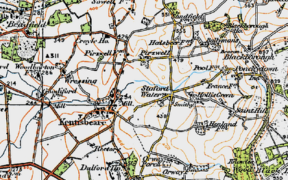 Old map of Stoford Water in 1919