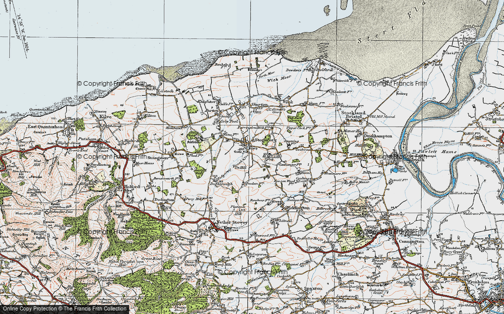 Old Map of Stogursey, 1919 in 1919