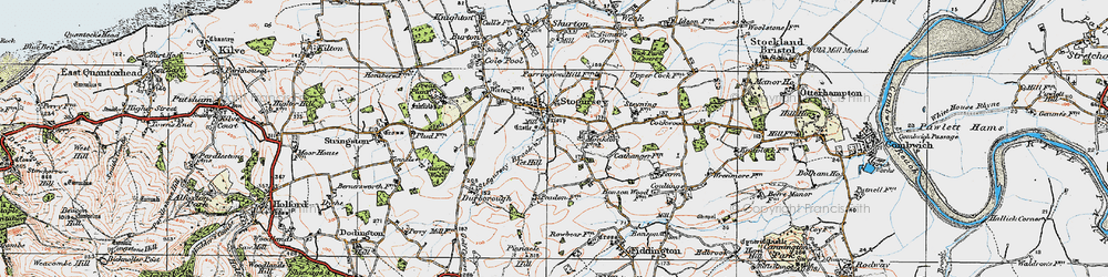 Old map of Stogursey in 1919