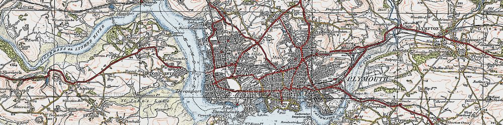 Old map of Stoke in 1919