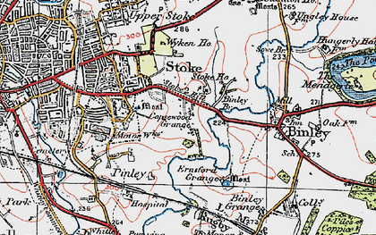 Old map of Stoke in 1920