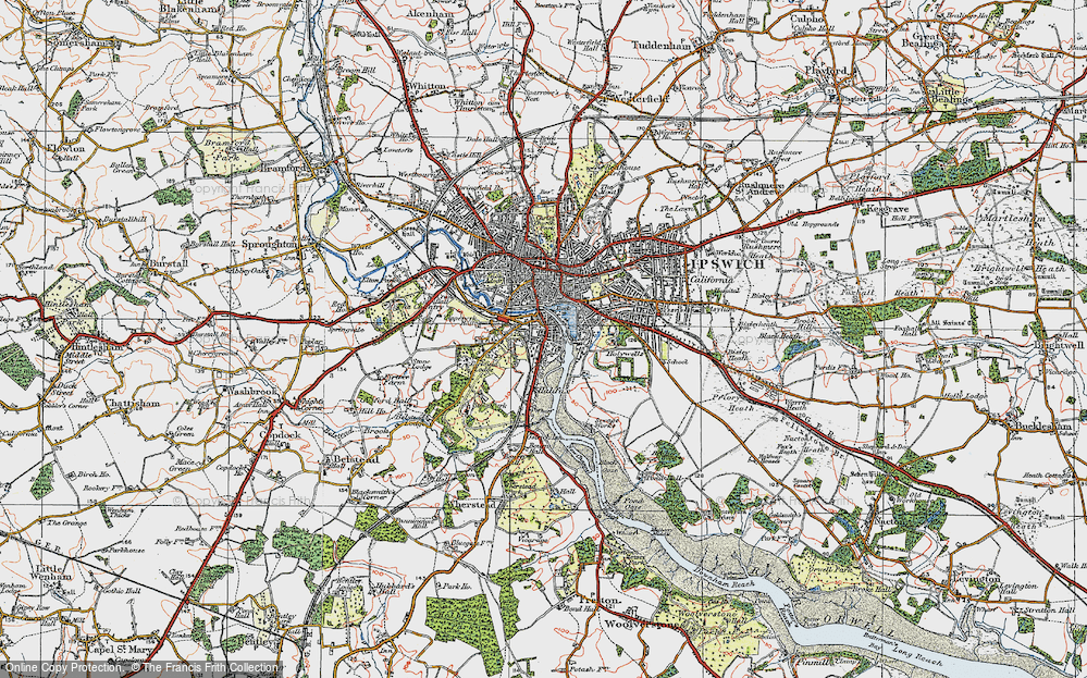 Old Map of Stoke, 1921 in 1921