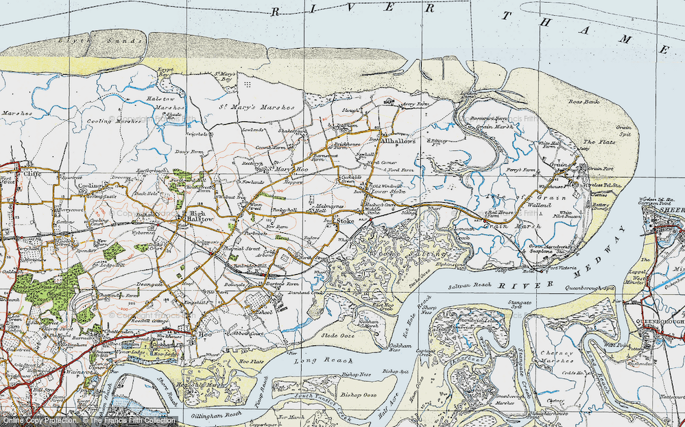 Old Map of Stoke, 1921 in 1921