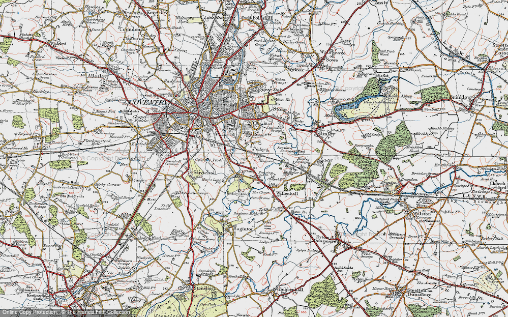 Old Map of Stoke Aldermoor, 1920 in 1920