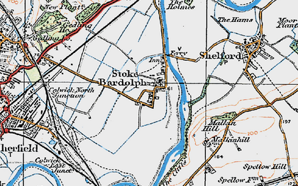 Old map of Stoke Bardolph in 1921